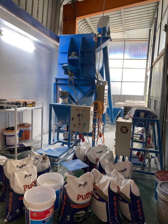 Máy trộn bột có cân đóng bao 500kg